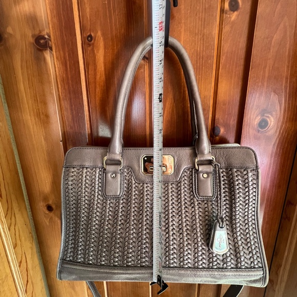 Cole Haan Leather Satchel Handbag with Handles and Shoulder Strap - Picture 9 of 14